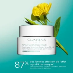 CLARINS Cryo-Flash Masque-Crème                Soin Masque Anti-Âge Effet Lift Immédiat, Fermeté & Éclat