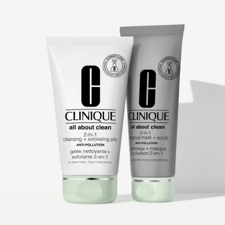 CLINIQUE All About Clean Gommage + Masque Au Charbon 2-en-1