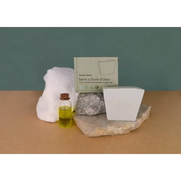Comme Avant Savon Naturel A L'Huile d'Olive Enrichi en Huile de Baie de Laurier et Argile Verte