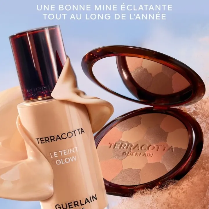 GUERLAIN Terracotta Flower Blossom La Poudre Éclat Bonne Mine Naturelle- Édition Limitée - 96% d’ingrédients d’origine naturelle