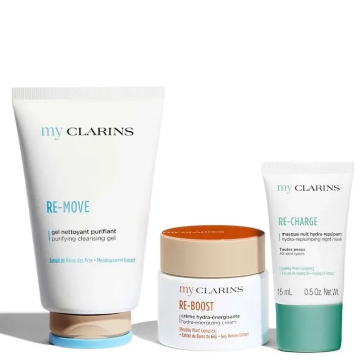 CLARINS My Coffret Soin Visage - Routine Peau Nettoyée, Hydratée, Repulpée