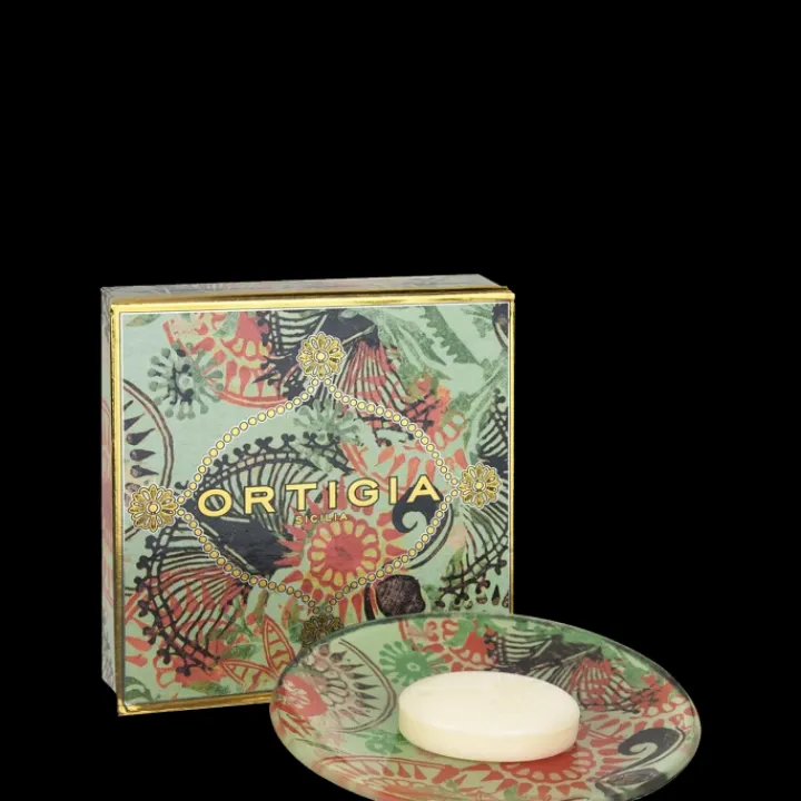 Ortigia Sicilia Fico d'India Assiette en Verre & Savon