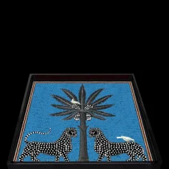 Ortigia Sicilia Ortigia                Plateau Carré Bleu en Laque