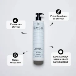 RoseBaie Paris Biotine x Collagène                Shampooing Reparation, Pousse et Reconstruction