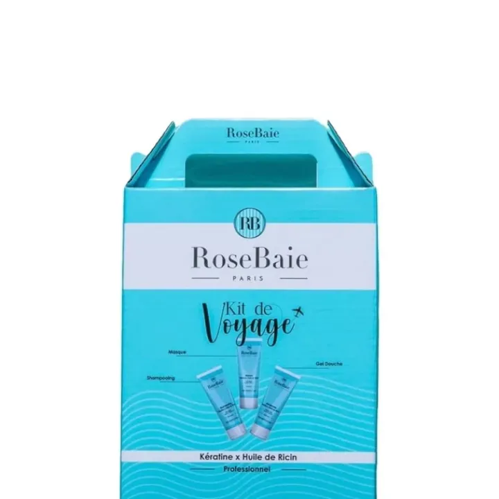 RoseBaie Paris Kit de Voyage Kératine x Ricin Coffret Soin Corps et Cheveux