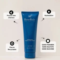 Homme RoseBaie Paris Kératine x Huile de Ricin                Shampooing Pousse et Hydratation