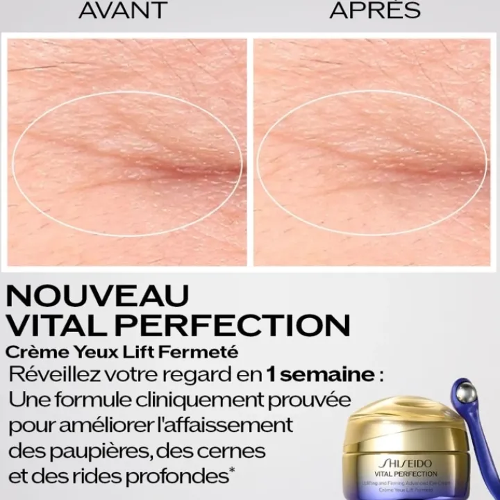 SHISEIDO Vital Perfection Crème Yeux Lift Fermeté et Outil de Massage