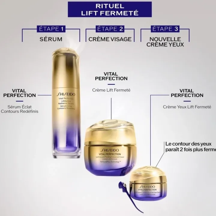 SHISEIDO Vital Perfection Crème Yeux Lift Fermeté et Outil de Massage