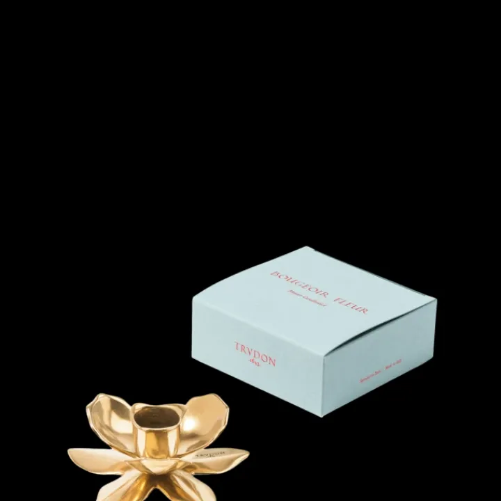 Trudon Bougeoir Fleur Chandelier en Métal Doré