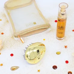 Urban Keratin Makadamia                Pochette Huile Pailletée et Brosse Dorée